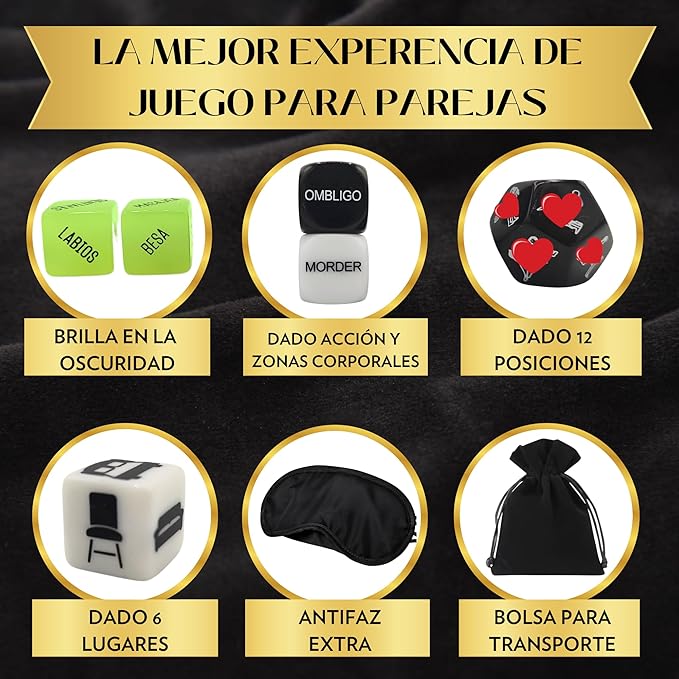 Kit Dados Eróticos + Antifaz | Juego para Parejas 🔥