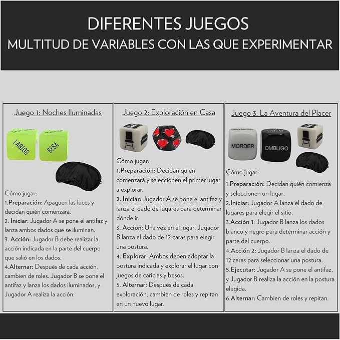 Kit Dados Eróticos + Antifaz | Juego para Parejas 🔥